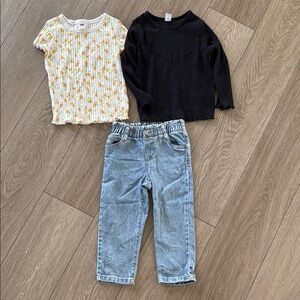 Old Navy / Cat & Jack jeans and ribbed tops size 3T